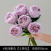 Vases Purple Rose Artificial/Fake Flower Dining Table And Tea In Living Room Decorative Ornaments Moist Feeling Bionic