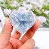 Miniatury 1PC Natural Blue Celestite Crystal Clustal Klaster Miłość Kształt Mineralny Próbka Uzdrawianie Kamienie do nauczania Dream Decor Decor