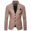 mäns blazer multi-butt dekorati casual stand-up crollar manlig blazer fi smal fast färgdräkt jacka dr scen party u7sq#