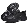 Мужская обувь для фитнеса, 2024, кожаные водонепроницаемые кроссовки для альпинизма, кемпинга, пешего туризма, толстая подошва, удобные для бега