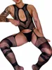 Roupa interior masculina meias corpo homem fishnet teddy bodysuits virilha aberta lingerie masculino erótico porno clube nightwear 705m #