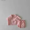 T-shirty 2023 Summer New Baby Plaid Ubrania Zestaw Bawełniany niemowlę chłopiec z krótkim rękawa