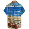 Sommer Hawaiian Shirts für Männer 3D-Druck Seaside Beach Vacati Shirt Tops Kurzarm Casual Herren Bluse Camisas i1Gu #