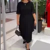 Lässige Kleider, einfarbiges Kleid, elegant, Übergröße, Maxi mit plissierten Schichten, unregelmäßigem Saum, für Damen, atmungsaktives Chiffon, Sommerpartys