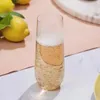 Engångskoppar sugrör transparent vattenmuggglasplastglasögon utsökt drickskopp