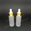 Storage Bottles 200PCS/lot 30ml Matte Transparent Glass Essential Oil Bottle With Tamper Evident Dropper 1oz Frosted