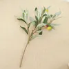 Fleurs décoratives 6 pièces branches d'arbre de branche d'olivier artificielles pour vases tiges de décoration en plastique arrangement de fleurs en plastique verdure ménage