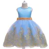 Doce Azul Rosa Vinho Champanhe Jóia Apliques Vestidos de Festa/Aniversário de Meninas Vestidos de Concurso de Meninas Vestidos de Flor para Meninas Saias do Dia a Dia Roupas Infantis SZ 2-10 D328247