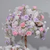 Fleurs décoratives artificielles personnalisées 65 cm arrangement de floraux floraux arrangement de fleurs centres de mariage violet pour la décoration de l'événement de fête