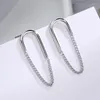 Dangle Earrings Korea Fashion Silver Colorシンプルな幾何学タッセルチェーン女性の気質エレガントな魅力的な絶妙なジュエリーギフト