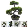 Fleurs décoratives artificielles en pot petit bureau mignon faux plantes ornement mini-abs arbre bonesaï faux intérieur