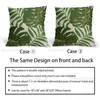 Set di 2 federe per cuscini con foglie verdi tropicali, federe moderne in foglia di palma botanica, fodera quadrata in lino per divano letto