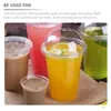 Disposable Cups Straws 50 Pcs Plastic Lid Juice Multi-function Clear Supply Transparent Portable Travel Reusable Cup