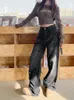 Jeans da donna WCFCX STUDIO Pantaloni larghi in denim a vita media da donna a gamba larga dritta vintage streetwear Pantaloni casual comodi