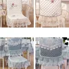 Chair Covers Jacquard Pattern Dining Cover Antiskid Exquisite Edging Lace Seat Cushion Decorative Integrated Household Use 4 Seasons