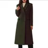 Trench da lavoro casual di design oversize primavera autunno tweed doppio petto misto lana moda capispalla da donna giacca a vento trench da donna di media lunghezza