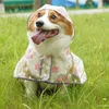 Dog Apparel Pet Cape Meticulous Workmanship Durable Detailed Flower Pattern Transparent Raincoat Rain Jacket Windproof