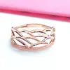 Cluster Rings Pure Russian 585 Purple Gold Bling Ring Plated 14K Rose Color Classic Fashion -style Corrugated Live For Women