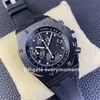 42MM Super Edition Black Ceramic Watch 26238 Relógios Mecânicos Automáticos Masculinos CAL.3126 Movimento Pulseira de Borracha de Aço Inoxidável Relógios de Pulso Impermeáveis