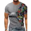 Magliette da uomo T-shirt estiva Tecnologia elettronica 3D Stampa O-Collo Moda Tempo libero Harajuku Manica corta Oversize