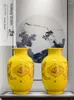 مزهريات صفراء فنغ شوي فورتشن جينباو إناء كبير ترتيب زهرة مجفف غرفة المعيشة تليفزيون دخول الخزانة