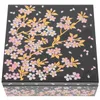 食器セット日本のスタンピングリアルな桜の寿司箱ランチイヤースナックギフトホーム装飾青銅色のアクセントプラスチック