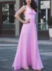 Festklänningar Normicel Deep V-Neck Prom Long With Slit Chiffon Bridesmaid For Women Wedding Gäst Formella klänningar