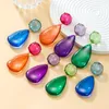 Kolczyki Dangle Multi Colours Water Drop Kamienne Oświadczenie Kryształów ślubnych Akcesoria dla kobiet biżuteria