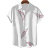 Fi Oryginalna męska koszula Hawaje Casual Men Shirt Slim Fit Krótkie rękawy