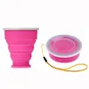 Tasses Saucers Water tasse voyage silicone rétractable coloré coloré portable café à main 200 ml pliant bpa gastronomie gastronomie gas