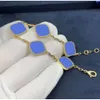 Classic Fashion Charm Bracelets Four Leaf Clov Design Jewelry Van Gold Bangle Bracelet for Women Men Necklaces Chain Elegant Jewely Gift Luxry Brands