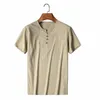 2024 nova blusa casual masculina cott camisa de linho solto topos manga curta camiseta primavera verão casual bonito camisas masculinas 5xl 869j #