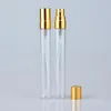Botellas de almacenamiento Botella de spray de perfume de vidrio transparente portátil Vacío 10 ml Contenedores de pulverizador de aluminio para viajes LX2529