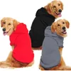 Dog Apparel Spring Pet Hoodie Cozy Solid Color For Medium Dogs Soft Thick Two-legged Sweatshirt Outfit Winter