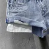 Pantalones cortos de mezclilla de cintura baja azul claro para mujer 2023 Verano Nuevos pantalones ultracortos pantalones vaqueros cortos femeninos A0U2 #