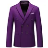 2023 Fi новый мужской повседневный бутик Busin сплошной цвет двубортный пиджак пиджак пальто 3658 #
