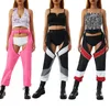 Donne sexy scava fuori pantaloni larghi pantaloni cargo a vita alta Clubwear fibbie Bottoml Crothchl pantaloni Lg Rave Legging A6LM #