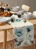 Tabela pano cerceta tulipa verão flor botânica linho corredor primavera floral cômoda cachecol decoração cozinha jantar casamento deocr