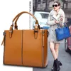 Drawstring Valenkuci Large Oil Wax Leather Bag Women Bags Desginer Splicing Handbags Tote Shoulder For 2024