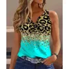 Women's T Shirts Printed Tank Top Summer Sexy V-Neck Fashion Casual Pullover Plus Size Loose Sleeveless T-Shirt Camis Crop