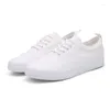 Casual Shoes Par Track and Field Canvas White Dance Lightweight Bekväm körning Kvinna Vulcanize