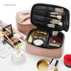 Sacos de armazenamento High End Fashion Handheld Makeup Bag Portátil Travel PU Cosmetics Box