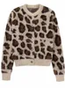 Zevity Women Fi Leopard Print Fur فعالة للحياكة قصيرة سترة أنثى أنيقة Lg Sleeve Butts Kimo Coats Tops CT5834 G9dh#