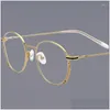 Lunettes de soleil de mode Cadres ronds minces titane femmes lunettes avec cadre fantaisie design personnalisé lunettes myopie lunettes optiques Fo Otoqf