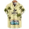 Seaside Holiday Take Men's Short Sleeve Collar Shirt Ny stilig Loose Sand Beach of Hawaii Big Yards Camisa Floral Casual R3A0#
