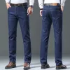 Inverno quente lã jeans homens 2023 estiramento reto grosso casual calças jeans térmicas masculino busin calças de trabalho novas roupas masculinas g9kc #