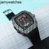 Handleden Richarsmill Luxury Watch Rakish Watch for Man Nepic Napec Rms 50-03 Kolfiber Transparent ihålig sport Leisure Watch High Quality Style