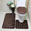 Bath Mats Toilet Three Piece Set Of Foot U-shaped Bathroom Entrance Anti Slip And Water Absorbing Floor