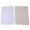 Table Mats French Countryside Vintage Lace Cloth Small Tablecloth 40x60cm Handmade Hollow Out Design Beige Home Decor