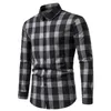 2023 Nya mäns högkvalitativa skjortor Plaid Loose Busin Casual Silk Smooth Shirt LG Sleeve Men's Shirt Shirts For Men X5ya#